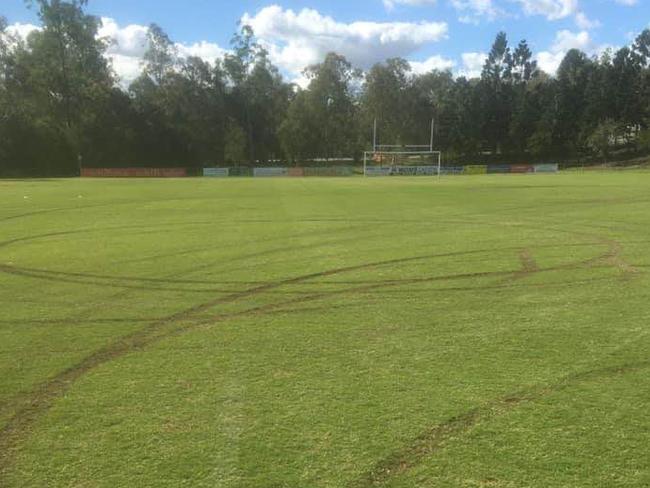 Footy training and 21 competition games have been left in the lurch after vandals targeted the field at Bob Gibb's Park, Springfield.