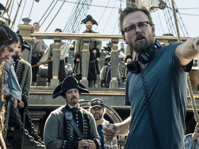 Director Joachim Ronning on the set of Pirates of the Caribbean: Dead Men Tell No Tales on the Gold Coast. Picture: Supplied, Disney Studios.