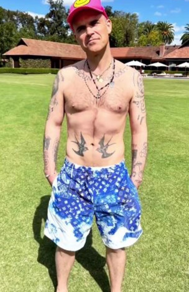 Robbie Williams shocked fans with his stunning weight loss. Picture: Instagram