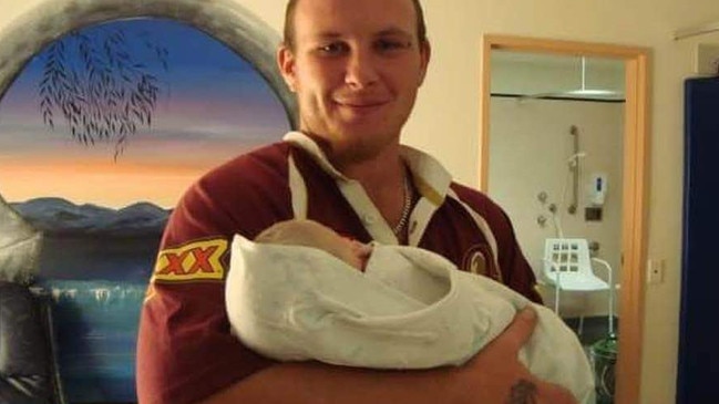 Proud dad Colin Watson on the day his son Jovii was born. Colin was walking to get milk for coffee when we he was allegedly struck and killed by a black Mercedes-Benz in Kingaroy in the early hours of Tuesday, September 3, being driven by Jade Hugh Cherry.