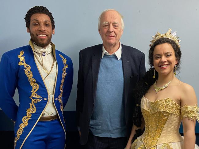 Lyricist Sir Tim Rice, pictured above with Courtney Stapleton who played Belle in the UK production, and Shaq Taylor who played the Beast, says the musical is beloved by different generations.