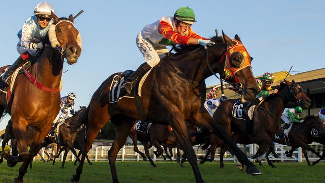 Love You Lucy gave trainer Barry Squair the biggest win of his career after scoring an upset win in the Dane Ripper Stakes. Picture: AAP