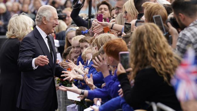 Crowds cheer as King Charles III and Camilla, Queen Consort arrive at Hillsborough Castle in Northern Ireland. Picture; Getty Images.