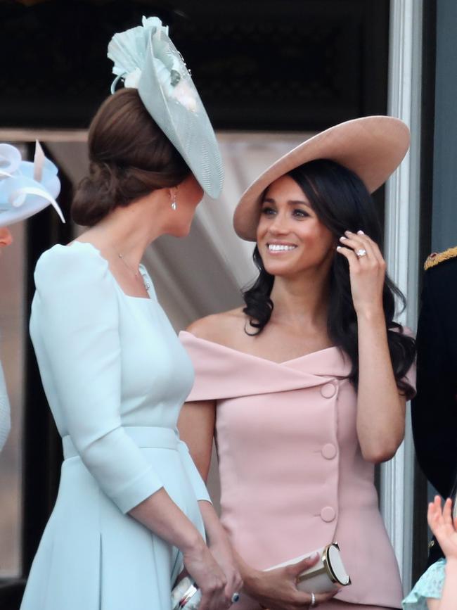 The Duchess of Cambridge and Duchess of Sussex have put on a seemingly pleasant display in public. Picture: Chris Jackson/Getty Images