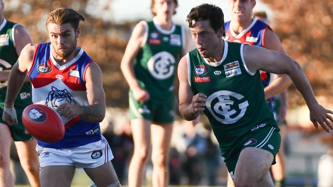 Nathan Hrovat in action for Greensborough. Picture: Nathan McNeill