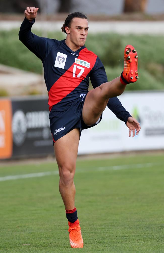 Nathan Boucher takes a kick for Coburg this year.