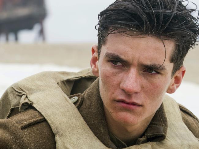 Newcomer Fionn Whitehead makes an impression in Dunkirk. Picture: Melissa Sue Gordon/Warner Bros. Pictures via AP