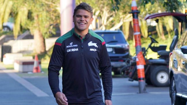 Latrell Mitchell returned to Rabbitohs training before being diagnosed with flu-like symptoms and being sent for a COVID-19 test. Picture: Sunny Brar South Sydney Rabbitohs.