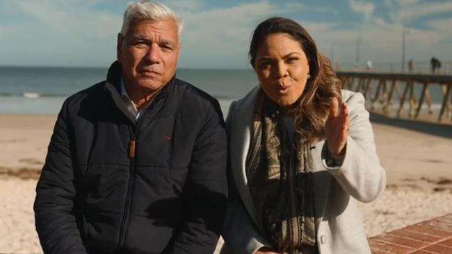 Nyunggai Warren Mundine and Jacinta Price in the Vote No, the Voice of Division advertising campaign.