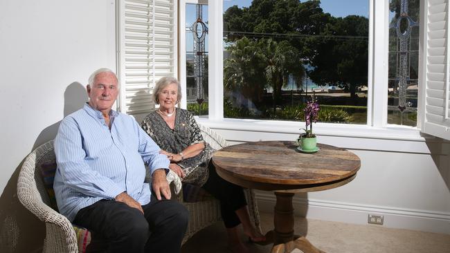 Ivan and Beth Hodge in and around their Mosman home which they are selling.