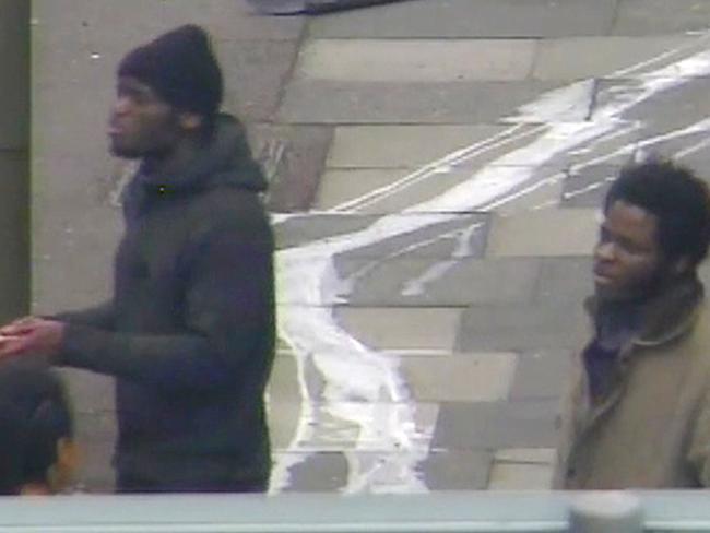 The two men who killed a soldier outside the barracks in Woolwich last year. AFP PHOTO