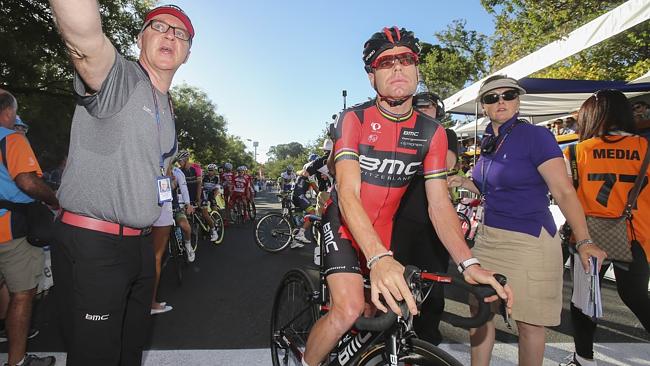 Cadel Evans just before the People's Choice Classic on Sunday. Picture: Mark...