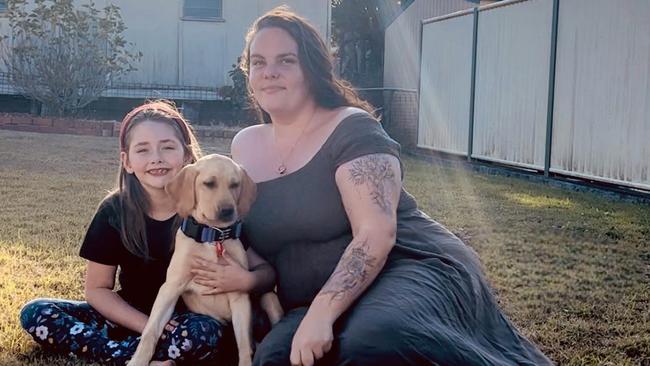 Lani and Rosalie Tobler with assistance dog Ruby. Picture: Supplied/Lani Tobler