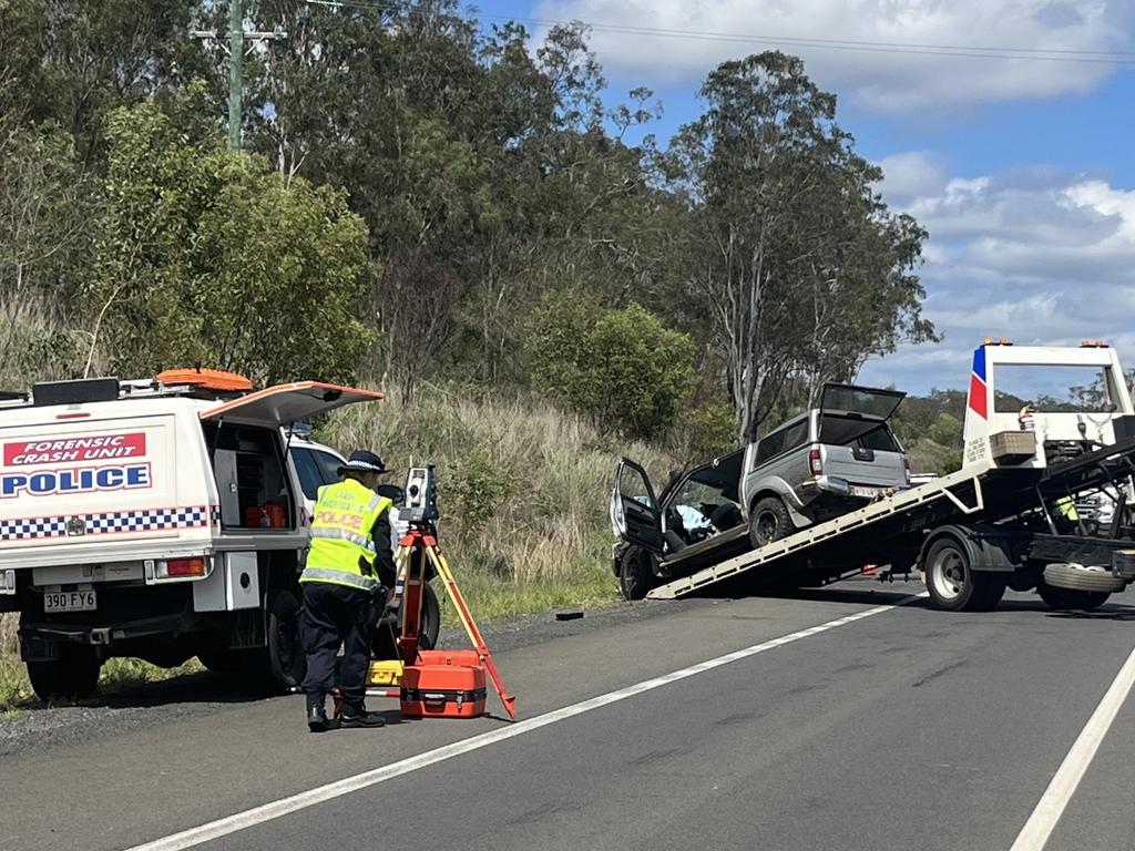 A head on fatal crash on the Bruce Highway at Apple Tree Creek. Photo: Carlie Walker