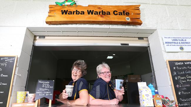 Ruth Laverty and Sue Bates from the Lions club pose at the CREEC Cafe, Brisbane, Friday May 17, 2019. The Caboolture Lions Club has been awarded a contract to run a cafe at the CREEC environment centre at Burpengary.