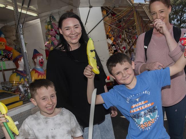 Cooper Freeman, Logan Stevens, Stephanie Walsh and Courtney Walsh at the 2024 Swan Hill Show Picture: Noel Fisher