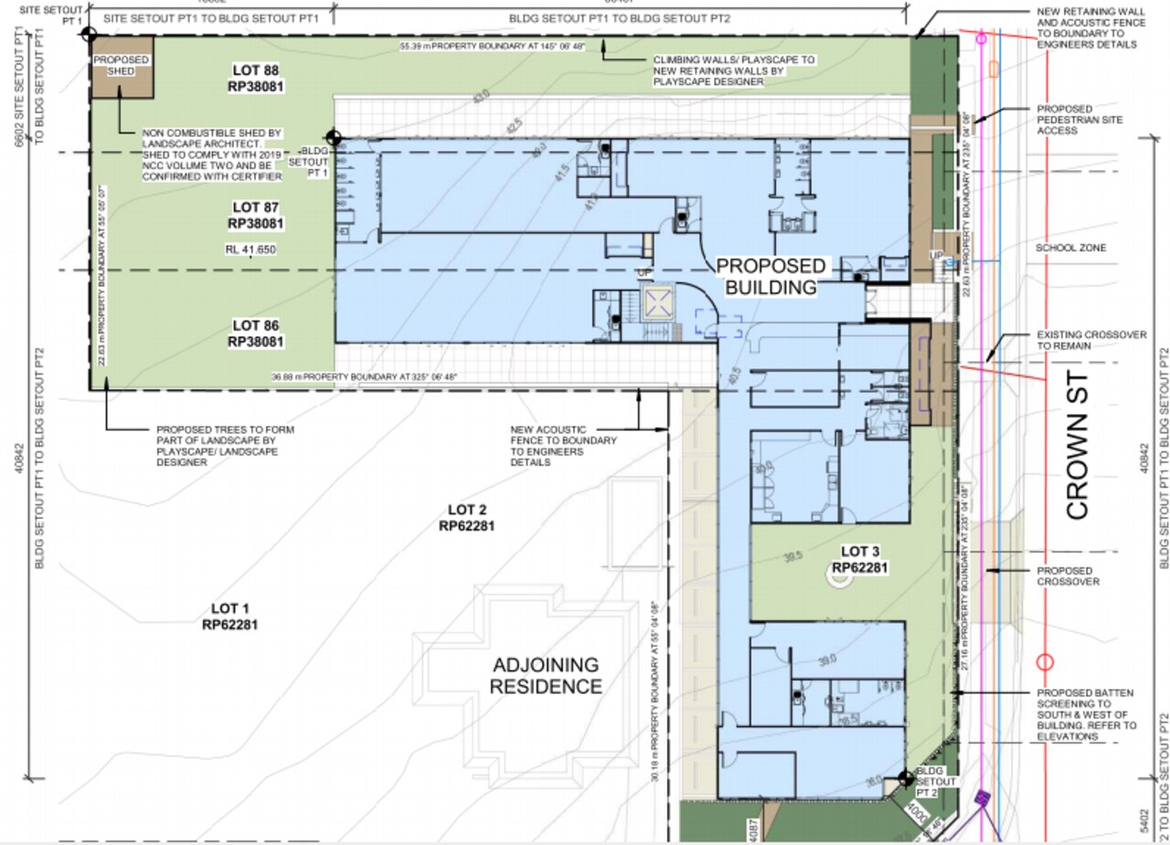 Plans for the 101-place childcare centre at Holland Park West, which have been submitted to the Brisbane City Council.