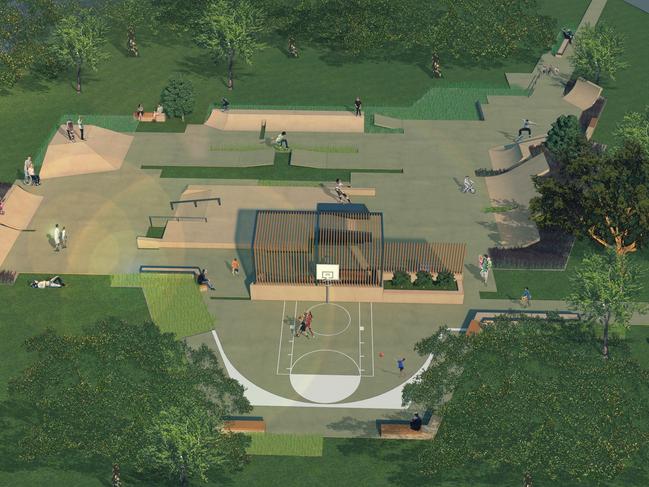 Concept plans for a skate park and youth recreation facility at Rushcutters Bay Park. Picture: Supplied