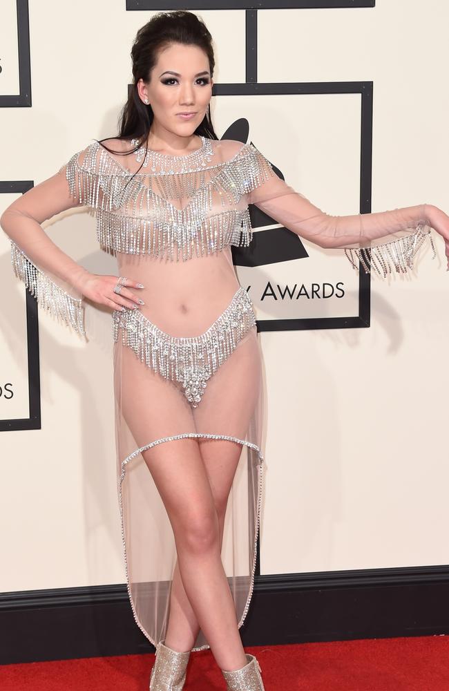 Manika in full flight at this year’s Grammys.