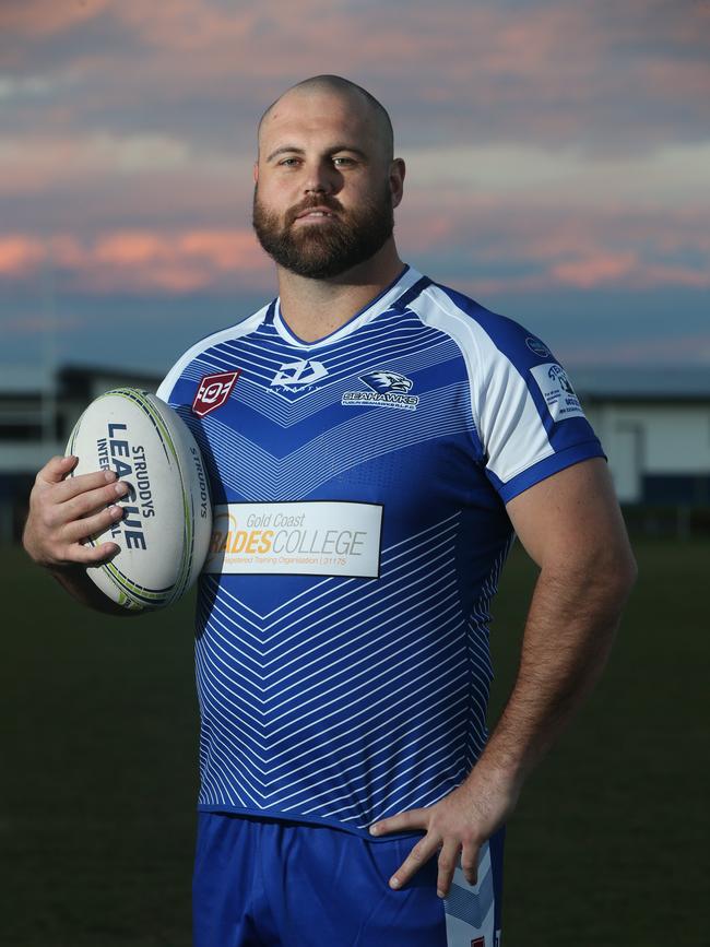 Tugun Seahawks A-Grade player James Ryan ready for the new season at Tugun Rugby League Football Club. Picture Glenn Hampson