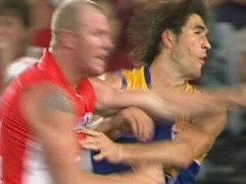 Barry Hall’s behind-the-play punch of West Coast’s Brent Staker in 2008.