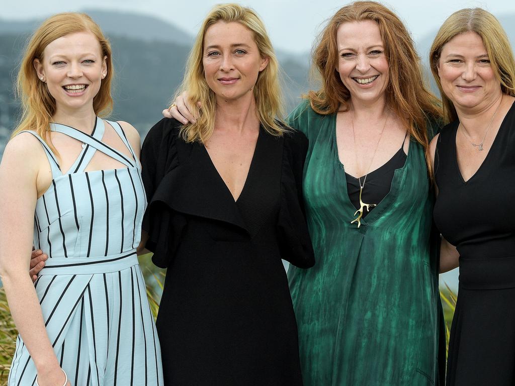 Bruna Papandrea (far right) with Aussie actresses Sarah Snook, Asher Keddie and Imogen Banks at a 2016 event for women in TV. Picture: Supplied