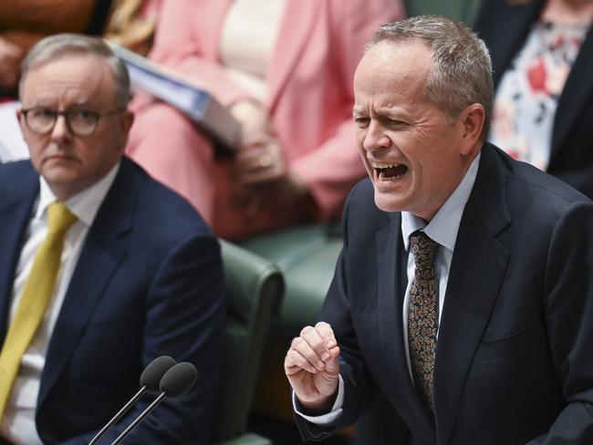 NDIS Minister Bill Shorten during Question Time in federal parliament. About 4.3 million Australians have a disability and the scheme costs the federal and state governments $36.7bn in the 2022/23 year. Picture: NCA NewsWire/Martin Ollman