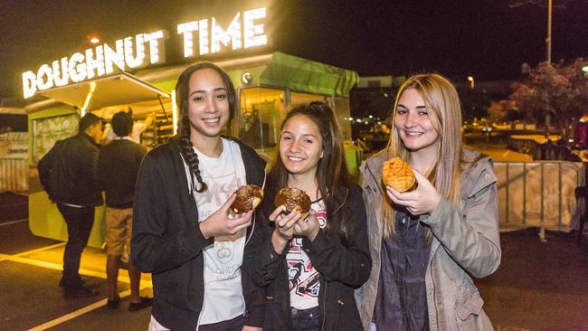 Elysha Meafua, Imani Kereama and Autumn Kereama at Eats and Beats. Picture: Sarah Keayes