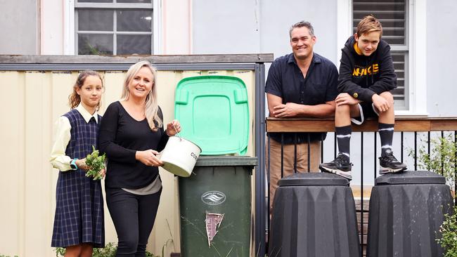 Lara and Iain Barclay with their children Sienna and Tane already do their best to recycle everything they can. Picture: Tim Hunter