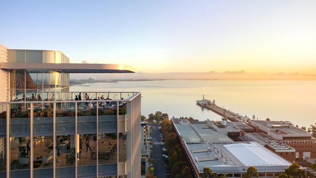 Yale Place, at 16 Gheringhap St, Geelong, is a $150m office development from Livv Developments. It has 13 storeys and will include a rooftop bar and restaurant.