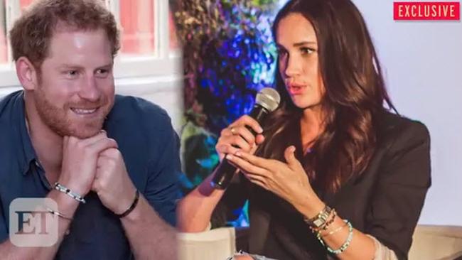 In the interview where she said she'd 'flown in from London', Markle was wearing the same bracelet photographed on Prince Harry.