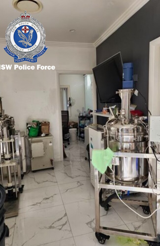 Equipment in the lab. Picture: NSW Police