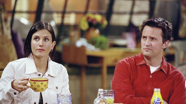 Cox and Perry played on-screen couple Monica and Chandler. Picture: NBC/NBCU Photo Bank via Getty Images