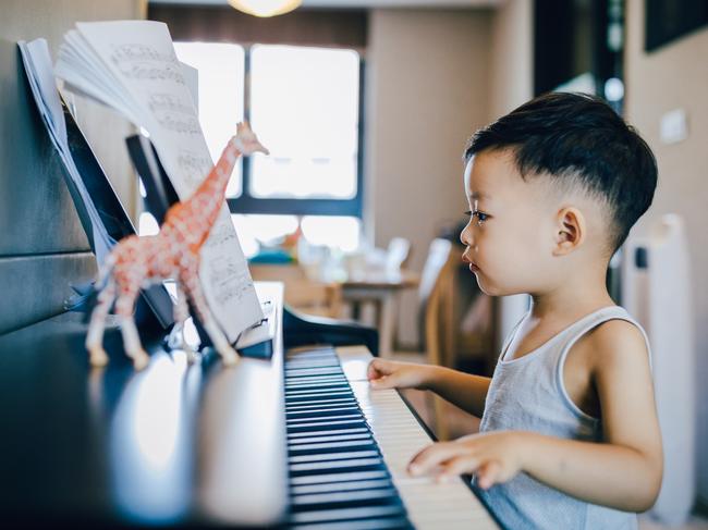 Chinese child playing the piano Asia, Shanghai, China - East Asia, Piano, 2-3 Years, Baby - Human Age, Asian and Indian Ethnicities, Baby Boys, Family, Music