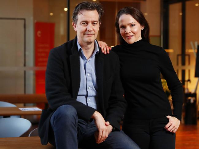 Culture Amp co-founders and husband and wife duo Didier Elzinga and Greta Bradman in their Richmond offices. Picture: Aaron Francis/The Australian