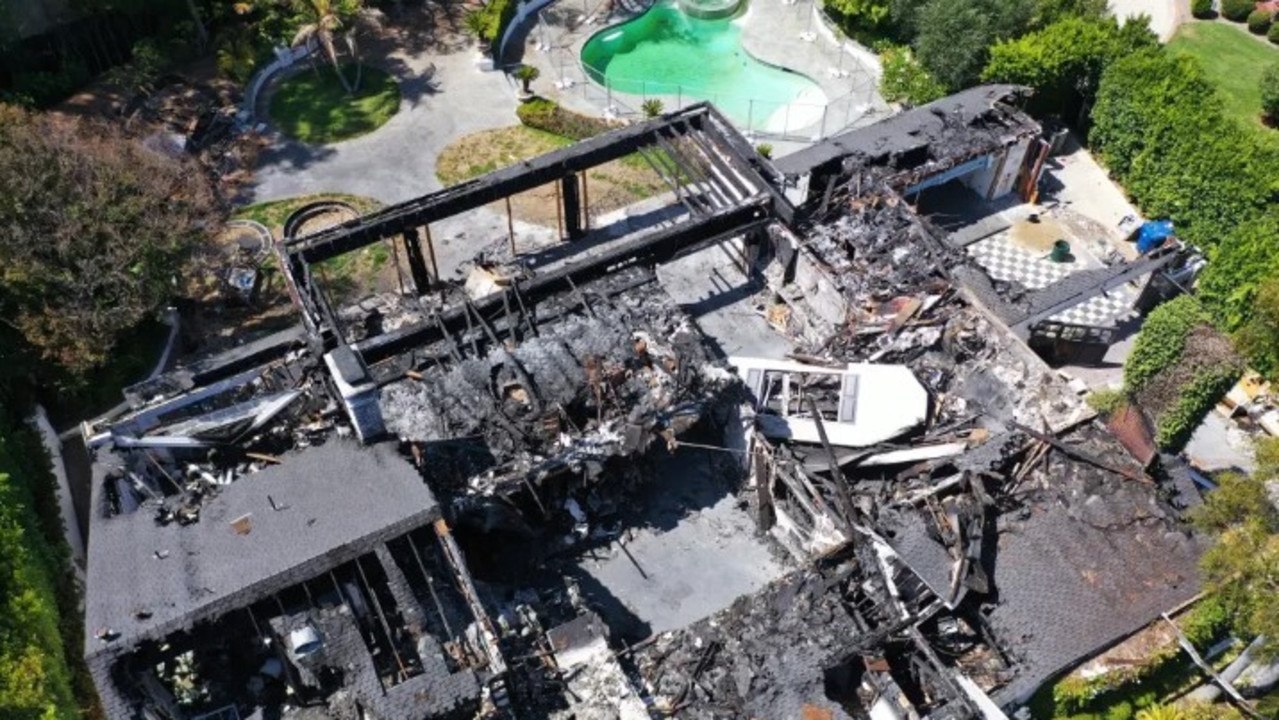 General view of the remnants of the home of Cara Delevingne on September 12, 2024 in Los Angeles, California. (Picture: New York Post)