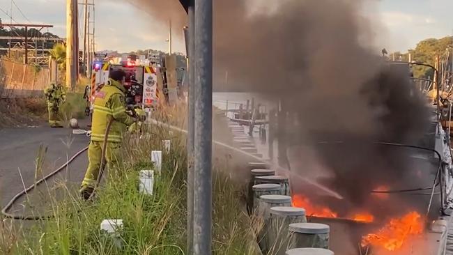 The boat was completely destroyed and sank after the explosion. Picture: Greg Manning