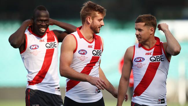 Jake Lloyd, right, is the No.1 SuperCoach defender