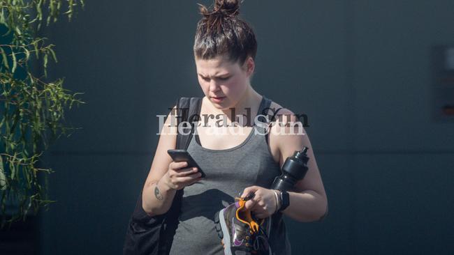Disgraced wellness blogger Belle Gibson looks carefree. Picture: Jake Nowakowski/Herald Sun
