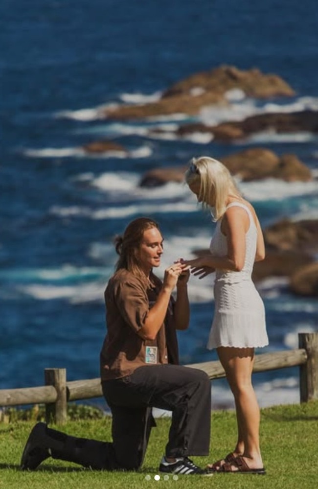 Photos of the proposal shared by both Kirra Dibb and Holly Langford captioned 