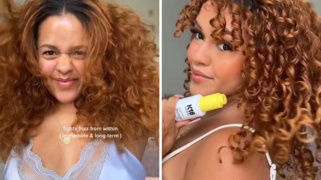 TikTok users are loving the K-18 Molecular Repair Hair Oil for curly and frizzy hair that's had heat or colour damage. Image: TikTok/@gkccouture