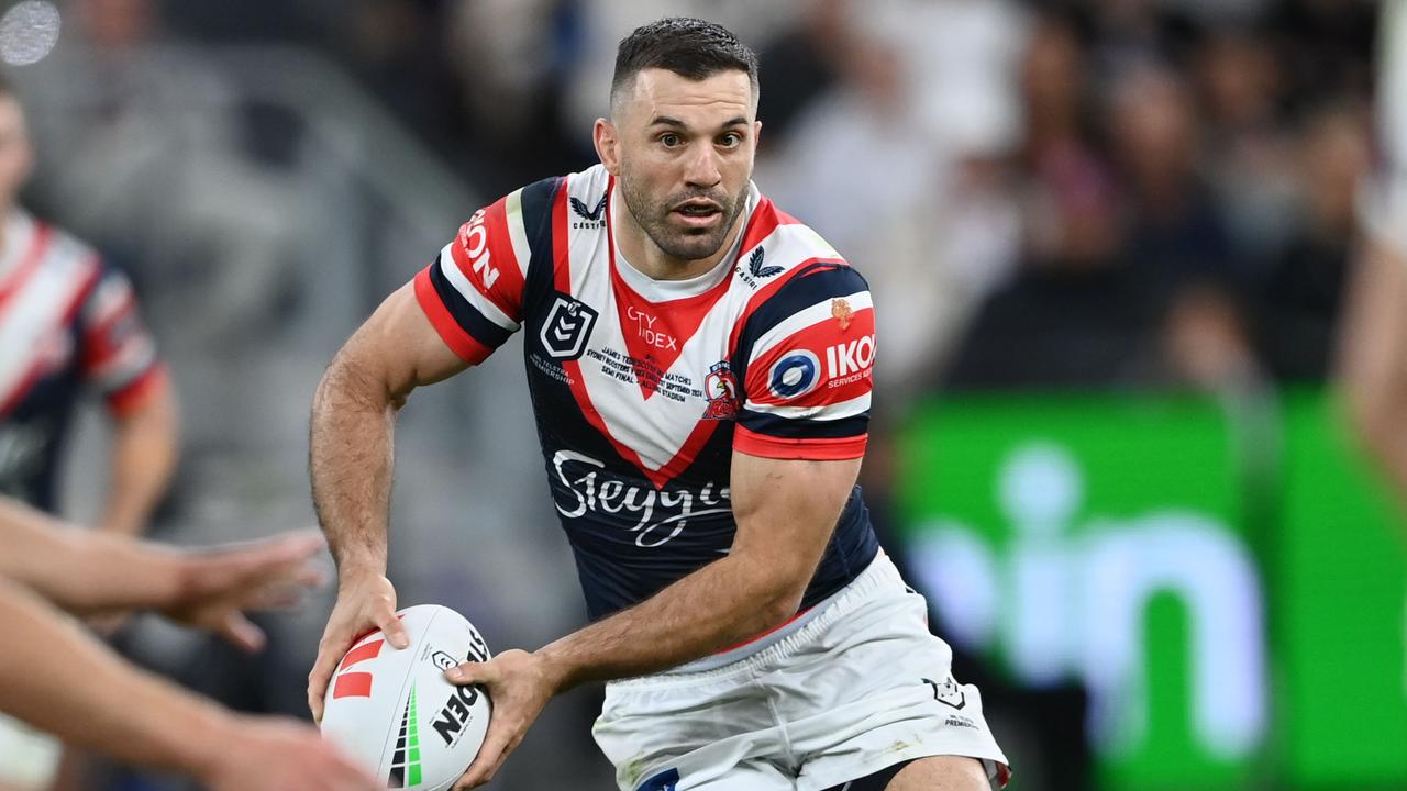 James Tedesco will likely finish his NRL career at the Roosters after he signed a new deal that will keep him at the club until 2026. Picture: NRL Imagery