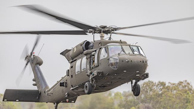 A military Black Hawk, which could be used to fight bushfire emergencies once withdrawn from armed forces service.