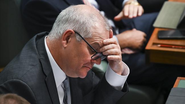 CANBERRA, AUSTRALIA, Newswire Photos. MAY 30, 2023: Scott Morrison during Question Time at Parliament House in Canberra. Picture: NCA NewsWire / Martin Ollman