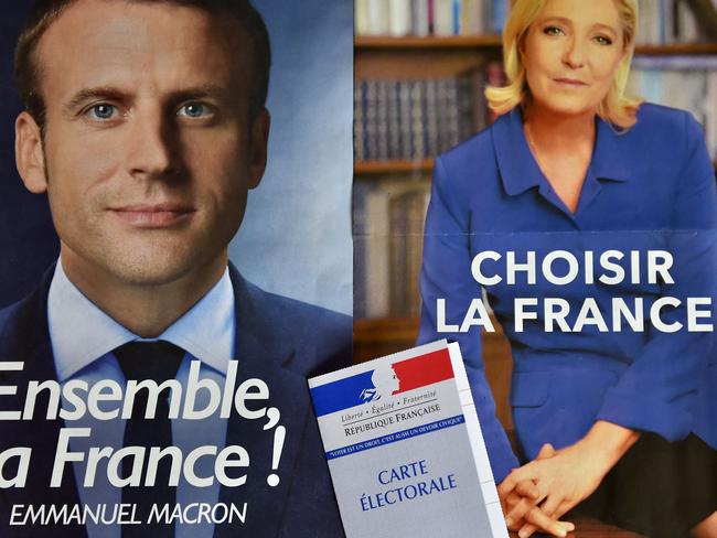 French voters will take to the polls on Sunday for a choice between Emmanuel Macron and Marine Le Pen in a vote dubbed critical for the future of Europe. Picture: / AFP PHOTO / LOIC VENANCE