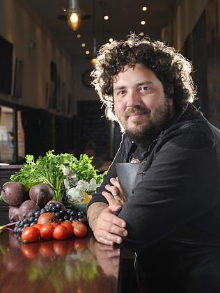 Duncan Welgemoed with fresh produce at Bistro Dom.