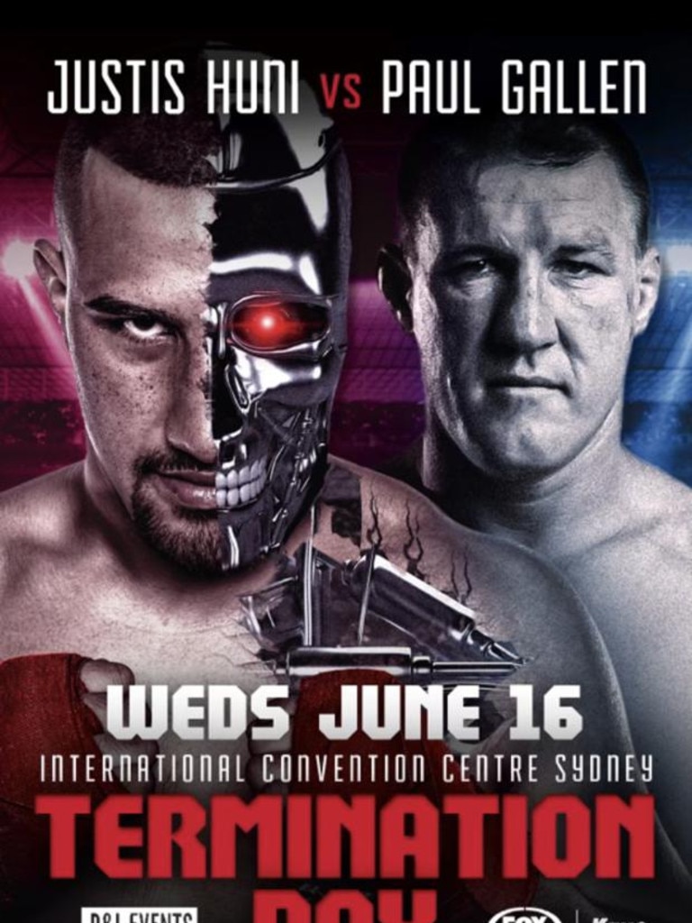 Paul Gallen is furious about this promotional poster for his heavyweight bout against champion Justis Huni.