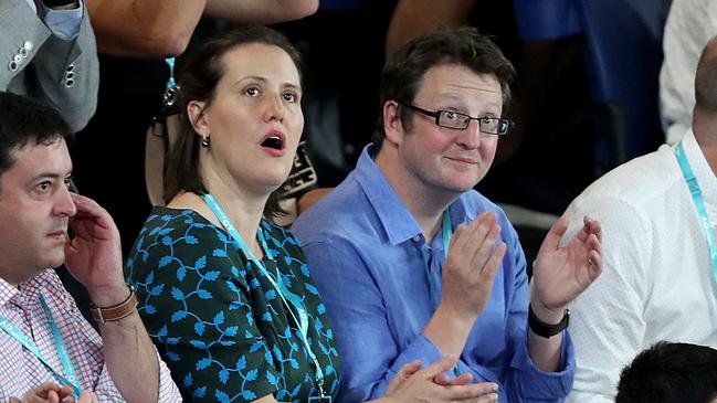 Kelly O’Dwyer and husband Jon Mant at the Australian Open tennis last year. Picture: David Geraghty