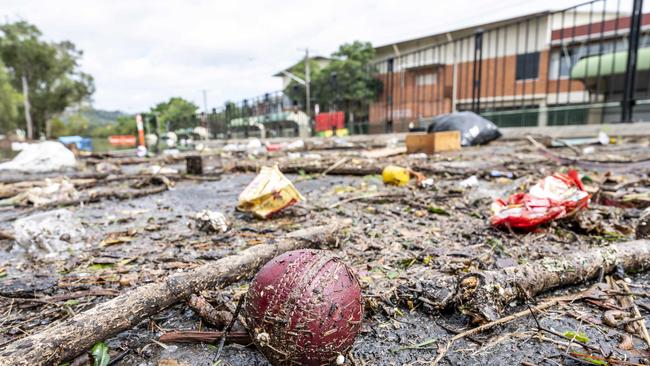 A wet cricket ball with loads of rubbish surrounding Lismore suburbs. Photo: Darren Leigh Roberts