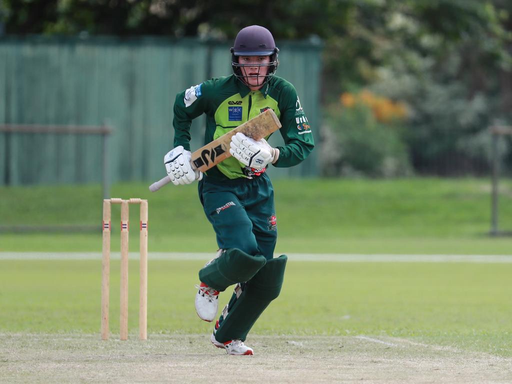 Rovers' Finn Churchward scores some runs in the Cricket Far North first grade match between Rovers and Barron at Griffiths Park, Manunda. Picture: Brendan Radke